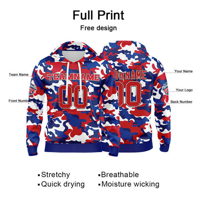 Custom Sweatshirt Hoodie For Men Women Girl Boy Print Your Logo Name Number Royal&Red enthsush