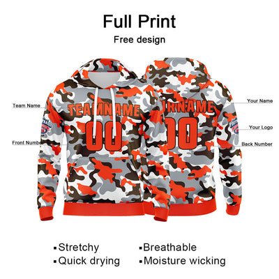 Custom Sweatshirt Hoodie For Men Women Girl Boy Print Your Logo Name Number Orange&Brown enthsush