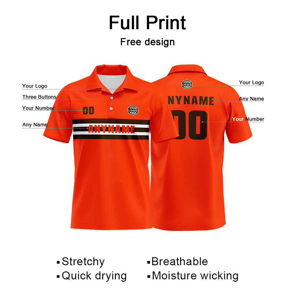 Custom Football Polo Shirts  for Men, Women, and Kids Add Your Unique Logo&Text&Number Cleveland enthsush
