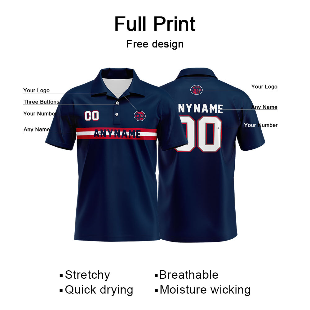 Custom Football Polo Shirts  for Men, Women, and Kids Add Your Unique Logo&Text&Number New England enthsush