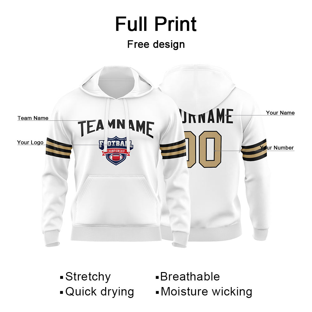Custom Sweatshirt Hoodie For Men Women Girl Boy Print Your Logo Name Number White&Black&Gold enthsush