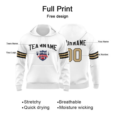 Custom Sweatshirt Hoodie For Men Women Girl Boy Print Your Logo Name Number White&Black&Gold enthsush