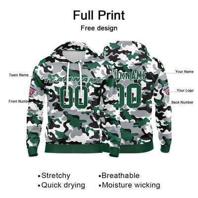 Custom Sweatshirt Hoodie For Man Woman Girl Boy Print Your Logo Name Number Green&Black enthsush