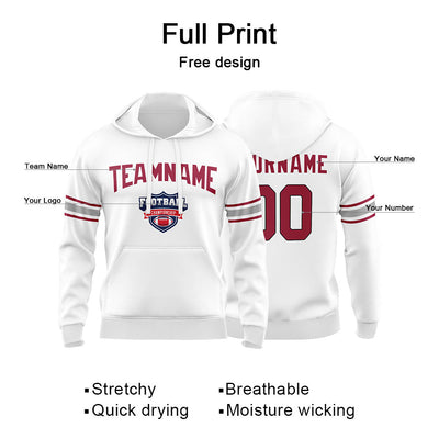 Custom Sweatshirt Hoodie For Men Women Girl Boy Print Your Logo Name Number White&Burgundy&Gray enthsush