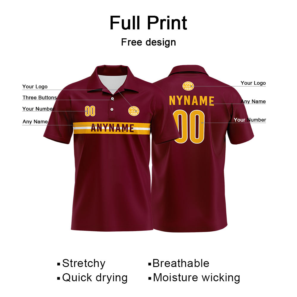Custom Football Polo Shirts  for Men, Women, and Kids Add Your Unique Logo&Text&Number Washington enthsush