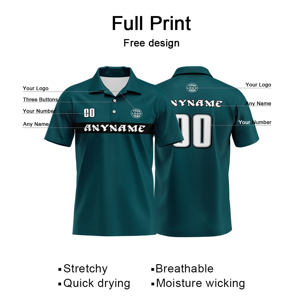 Custom Football Polo Shirts  for Men, Women, and Kids Add Your Unique Logo&Text&Number Pittsburgh enthsush