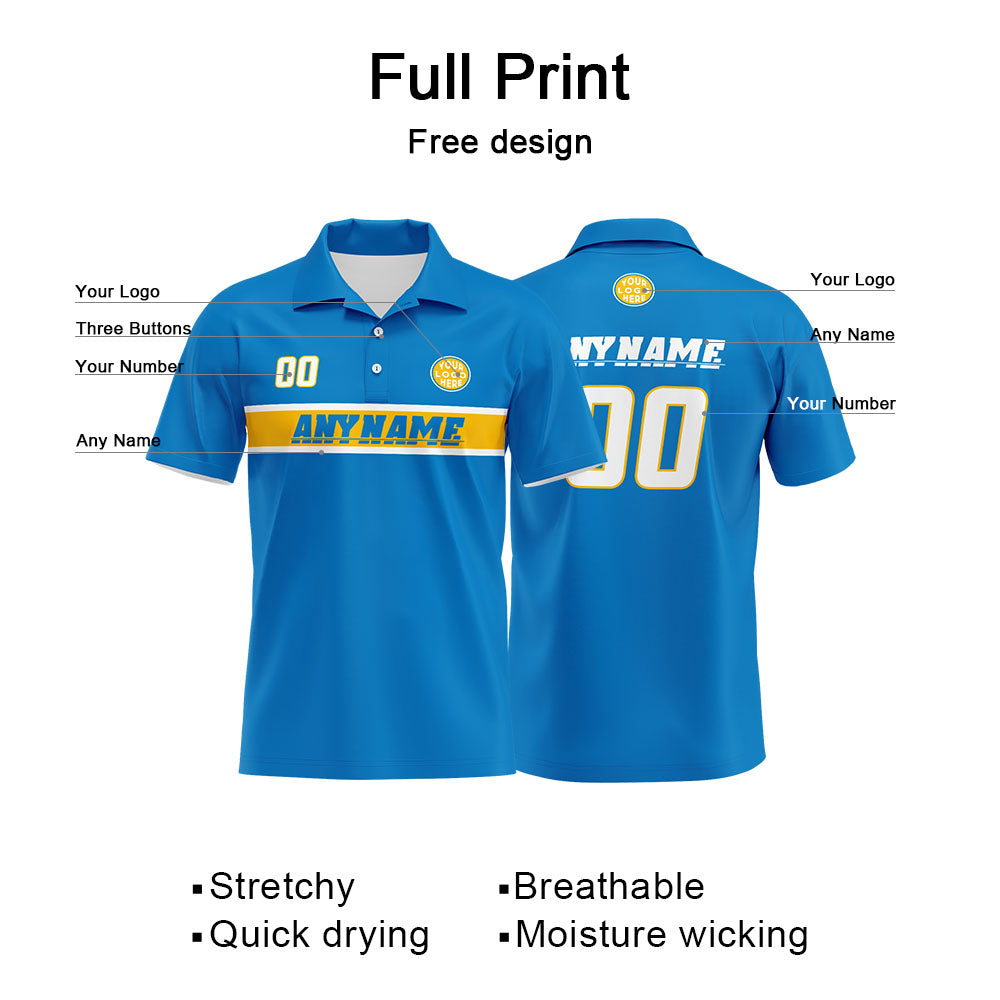 Custom Football Polo Shirts  for Men, Women, and Kids Add Your Unique Logo&Text&Number Los Angeles enthsush
