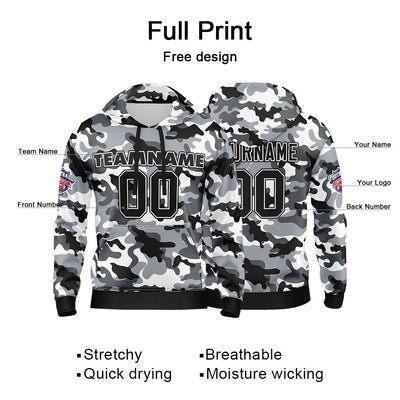 Custom Sweatshirt Hoodie For Man Woman Girl Boy Print Your Logo Name Number Black&Gray enthsush