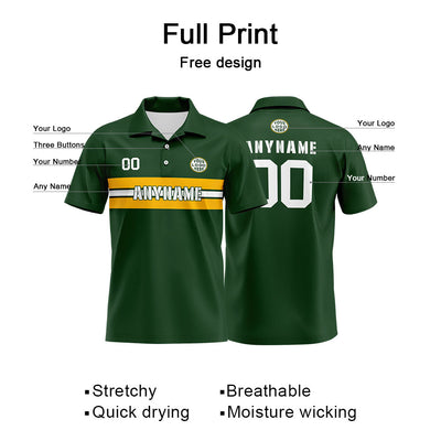 Custom Football Polo Shirts  for Men, Women, and Kids Add Your Unique Logo&Text&Number Green Bay enthsush