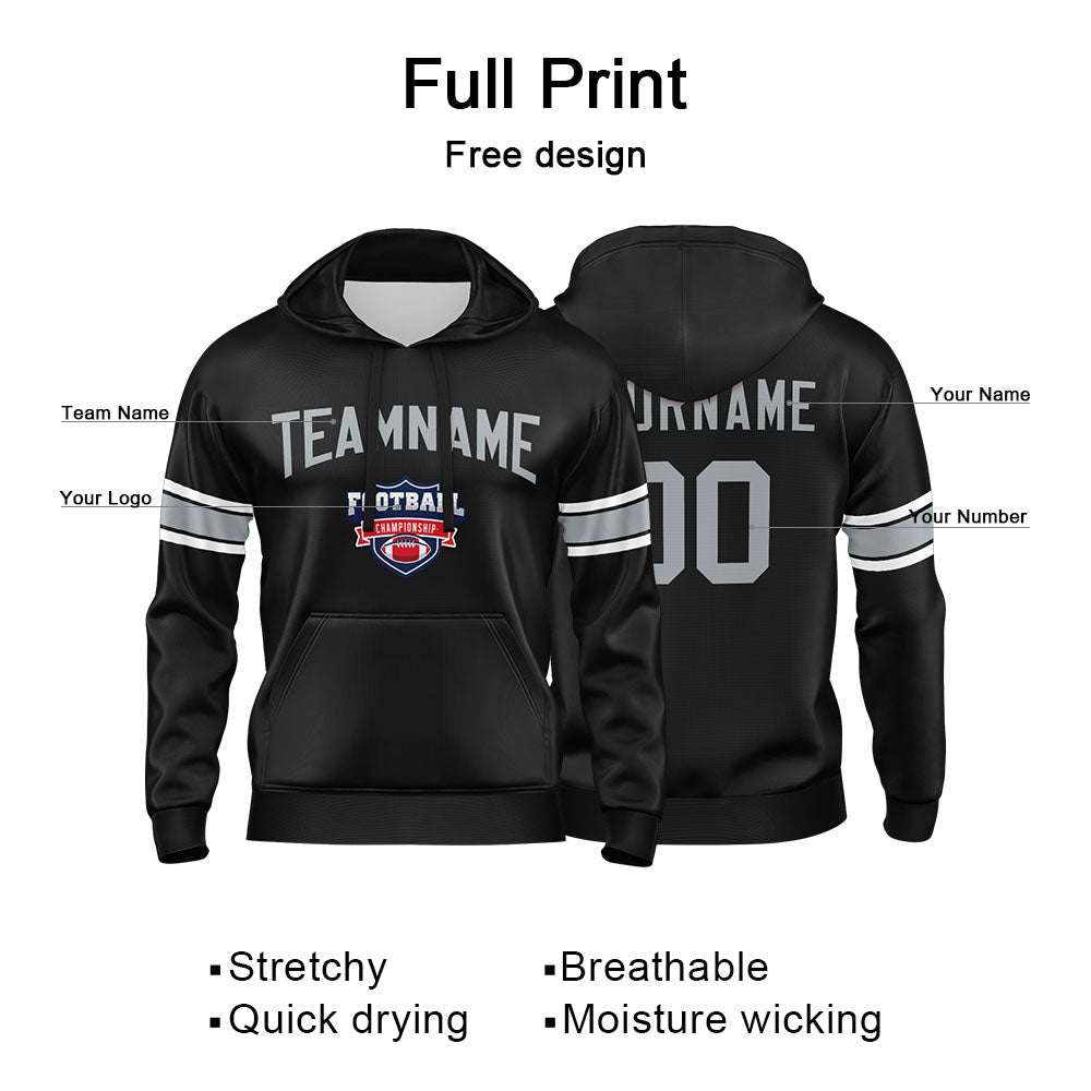 Custom Sweatshirt Hoodie For Men Women Girl Boy Print Your Logo Name Number Black&White&Gray enthsush