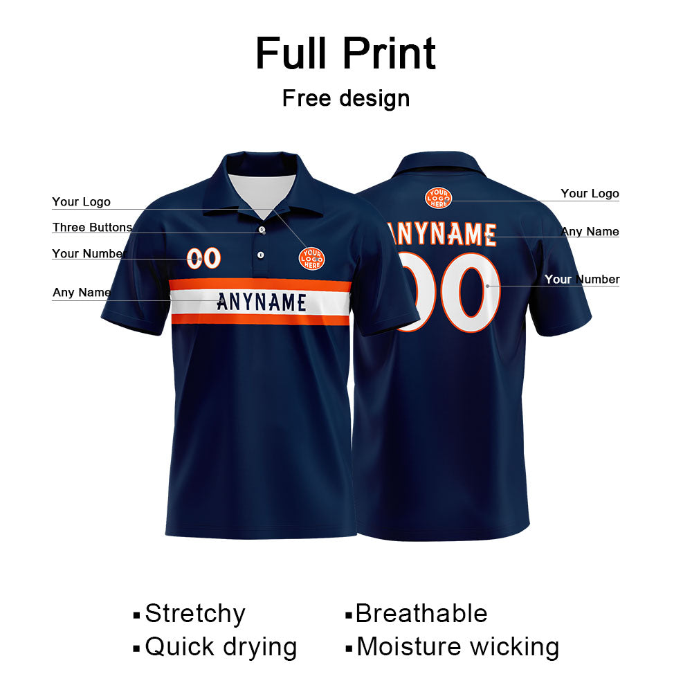 Custom Football Polo Shirts  for Men, Women, and Kids Add Your Unique Logo&Text&Number Denver enthsush