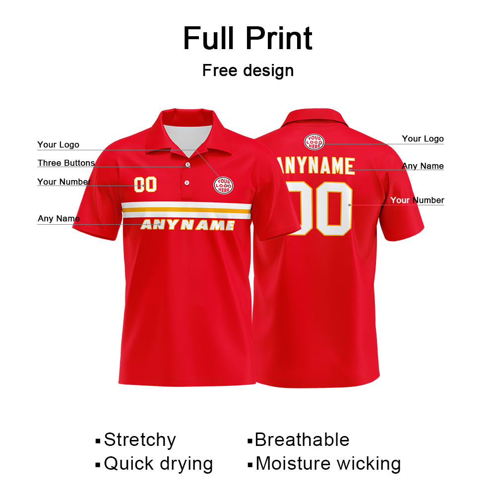 Custom Football Polo Shirts  for Men, Women, and Kids Add Your Unique Logo&Text&Number Kansas enthsush