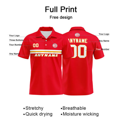 Custom Football Polo Shirts  for Men, Women, and Kids Add Your Unique Logo&Text&Number Kansas enthsush