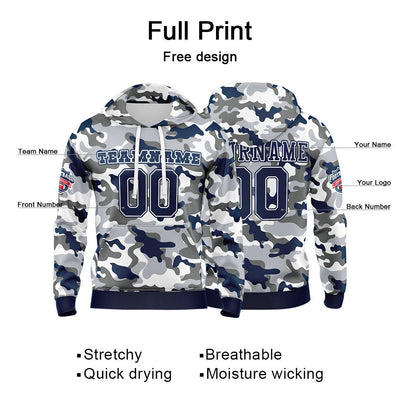 Custom Sweatshirt Hoodie For Men Women Girl Boy Print Your Logo Name Number Navy&Gray enthsush