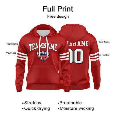 Custom Sweatshirt Hoodie For Men Women Girl Boy Print Your Logo Name Number Red&White&Black enthsush