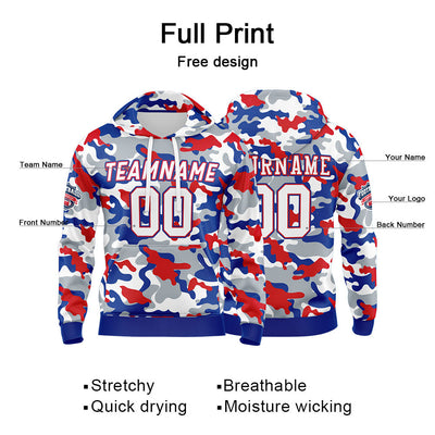 Custom Sweatshirt Hoodie For Men Women Girl Boy Print Your Logo Name Number Red&Royal enthsush