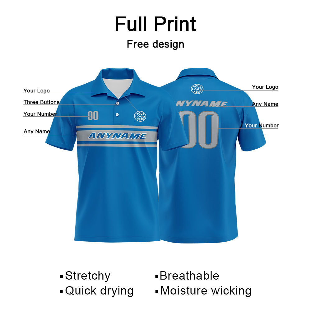 Custom Football Polo Shirts  for Men, Women, and Kids Add Your Unique Logo&Text&Number Detroit enthsush