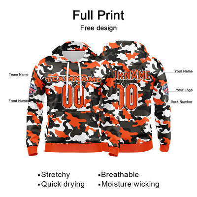 Custom Sweatshirt Hoodie For Men Women Girl Boy Print Your Logo Name Number Orange&Black enthsush