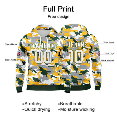 Custom Sweatshirt Hoodie For Man Woman Girl Boy Print Your Logo Name Number Dark Green&Yellow enthsush