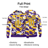 Custom Sweatshirt Hoodie For Men Women Girl Boy Print Your Logo Name Number Purple&Yellow