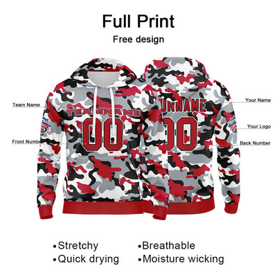 Custom Sweatshirt Hoodie For Men Women Girl Boy Print Your Logo Name Number Red&Black enthsush