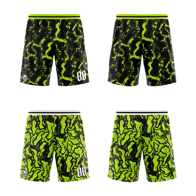 Custom Reversible Basketball Suit for Adults and Kids Personalized Jersey Black&Neon Green