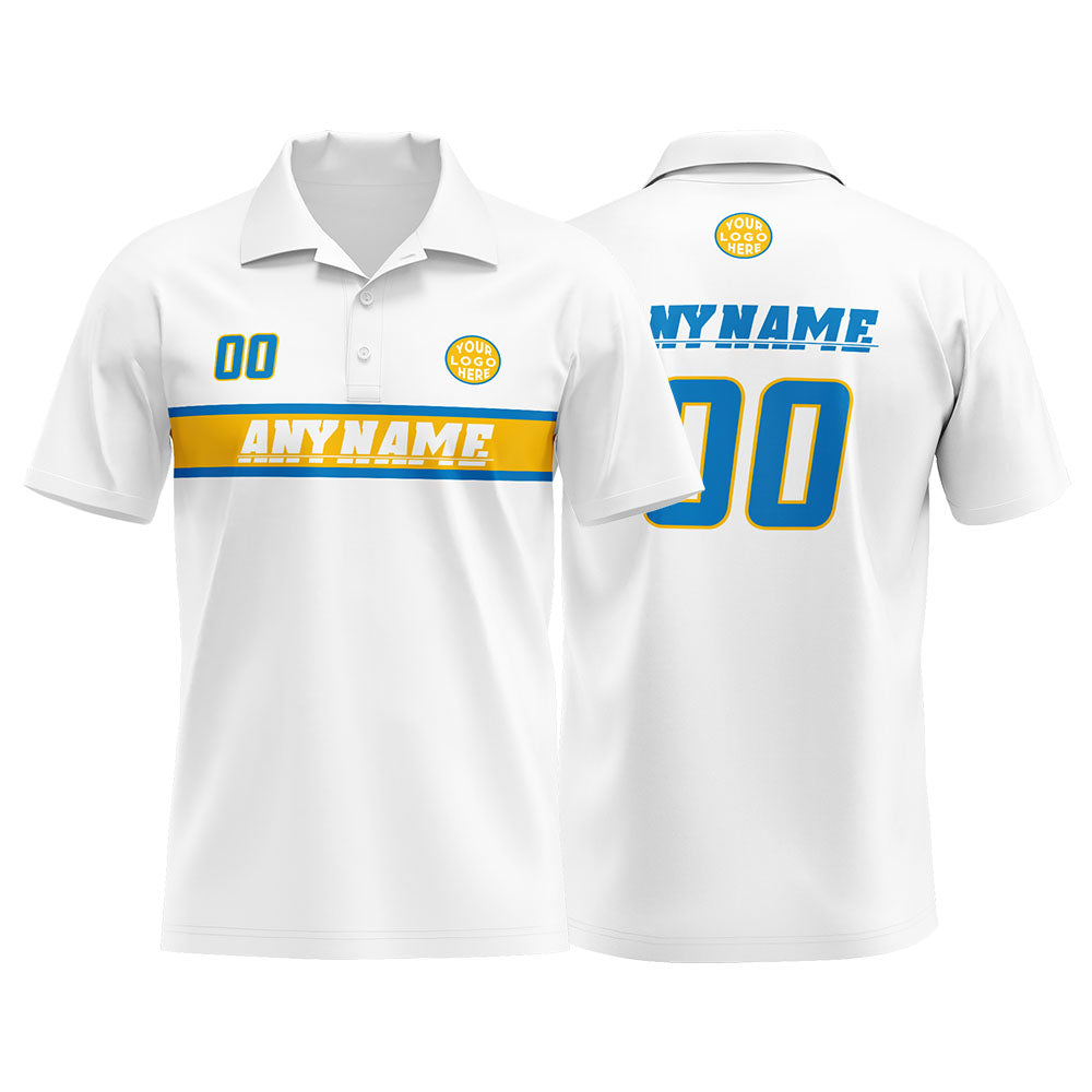 Custom Football Polo Shirts  for Men, Women, and Kids Add Your Unique Logo&Text&Number Los Angeles enthsush