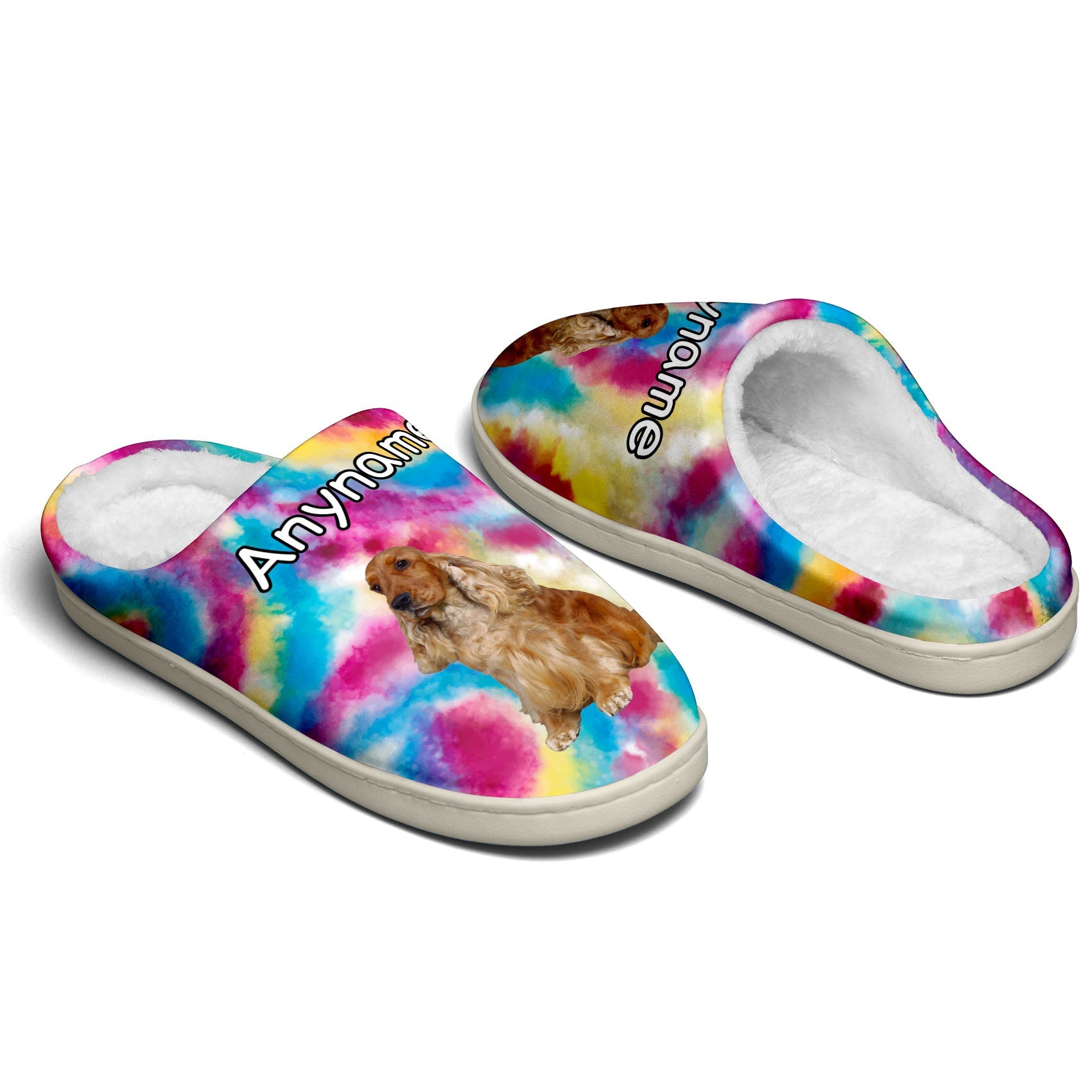 Custom Your Own Personalized Cotton Slippers for Dog Cat Lover Add Any Text Photoes Hot Pink&Yellow&Blue bandhnu enthsush