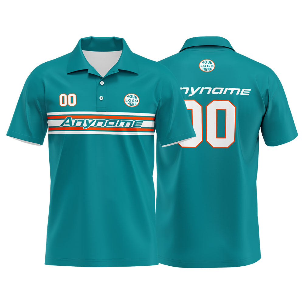 Custom Football Polo Shirts  for Men, Women, and Kids Add Your Unique Logo&Text&Number Miami enthsush