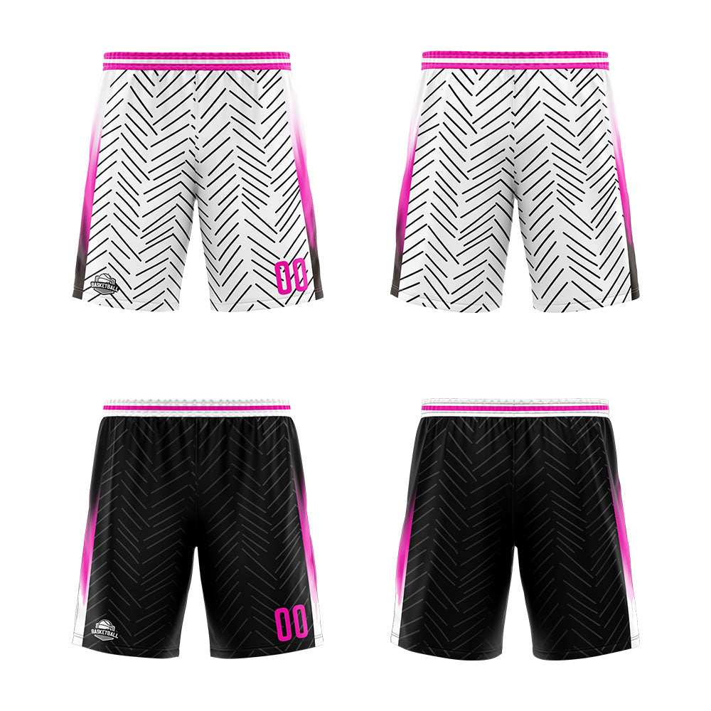 Custom Reversible Basketball Suit for Adults and Kids Personalized Jersey White&Black enthsush