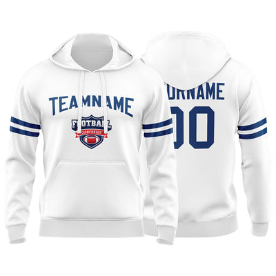 Custom Sweatshirt Hoodie For Men Women Girl Boy Print Your Logo Name Number White&Royal enthsush