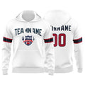 Custom Sweatshirt Hoodie For Men Women Girl Boy Print Your Logo Name Number White&Navy&Red enthsush