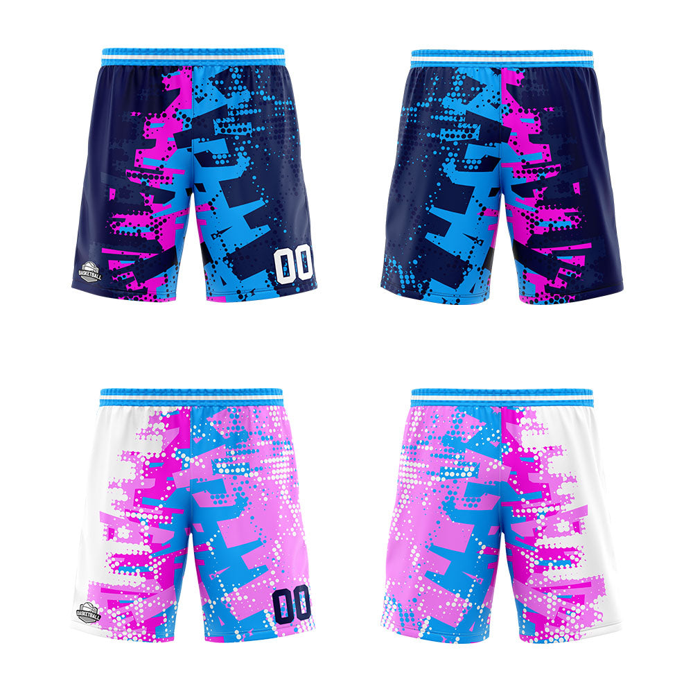 Custom Reversible Basketball Suit for Adults and Kids Personalized Jersey Pink&Blue enthsush