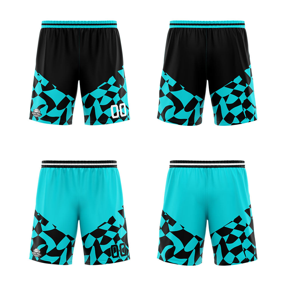 Custom Reversible Basketball Suit for Adults and Kids Personalized Jersey Black&Teal enthsush