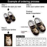 Custom Your Own Personalized Cotton Slippers for Dog Cat Lover Add Any Text Photoes Grey&Black Fluid