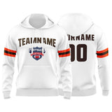 Custom Sweatshirt Hoodie For Men Women Girl Boy Print Your Logo Name Number White&Brown&Orange