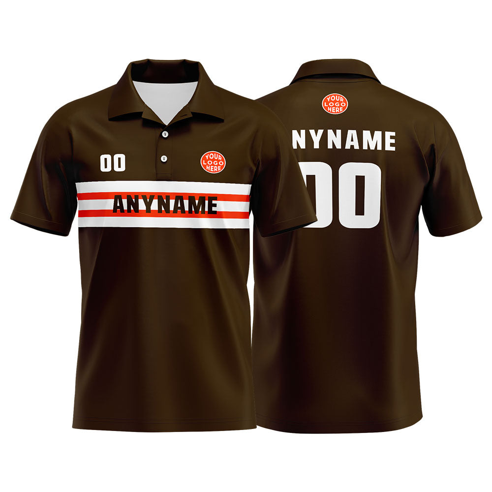 Custom Football Polo Shirts  for Men, Women, and Kids Add Your Unique Logo&Text&Number Cleveland enthsush