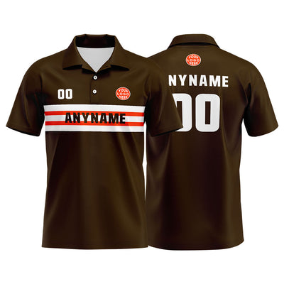 Custom Football Polo Shirts  for Men, Women, and Kids Add Your Unique Logo&Text&Number Cleveland enthsush