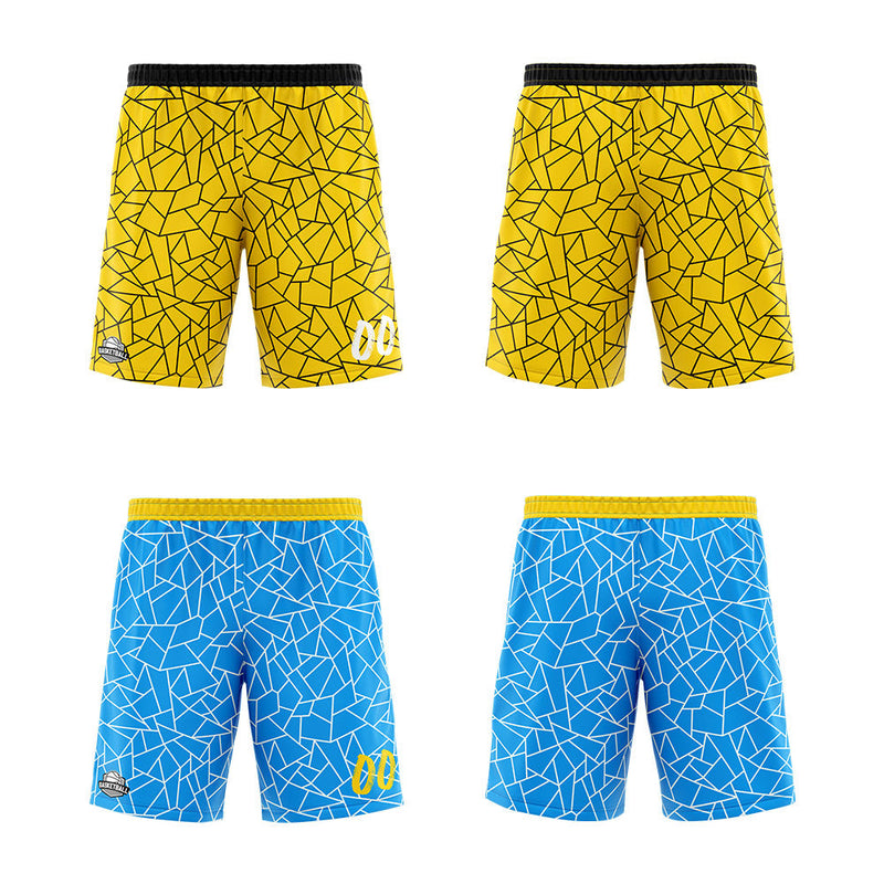 Custom Reversible Basketball Suit for Adults and Kids Personalized Jersey Flaw-Light Blue&Yellow