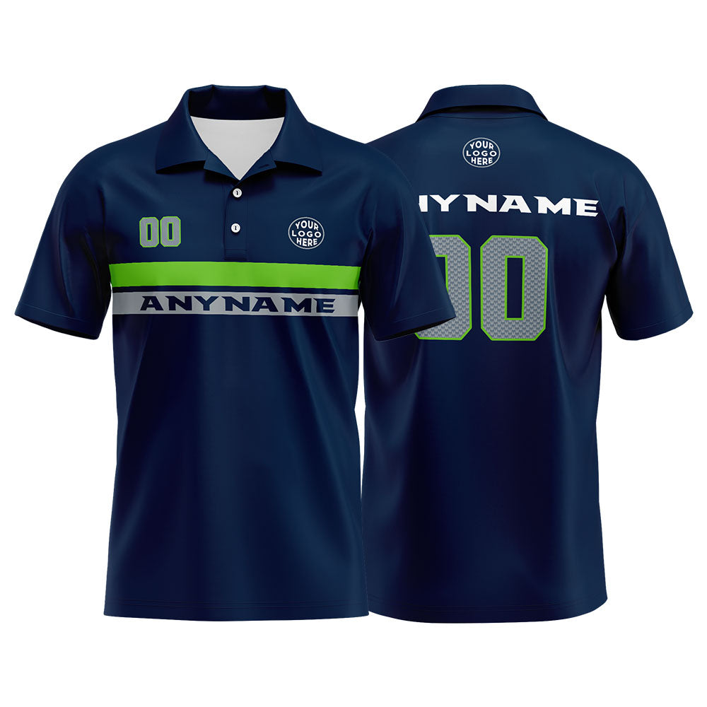 Custom Football Polo Shirts  for Men, Women, and Kids Add Your Unique Logo&Text&Number Seattle enthsush