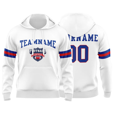 Custom Sweatshirt Hoodie For Men Women Girl Boy Print Your Logo Name Number White&Royal&Red enthsush