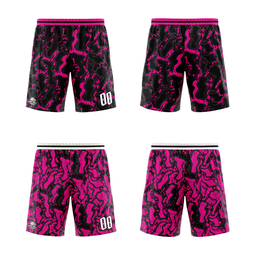 Custom Reversible Basketball Suit for Adults and Kids Personalized Jersey Black&Pink enthsush