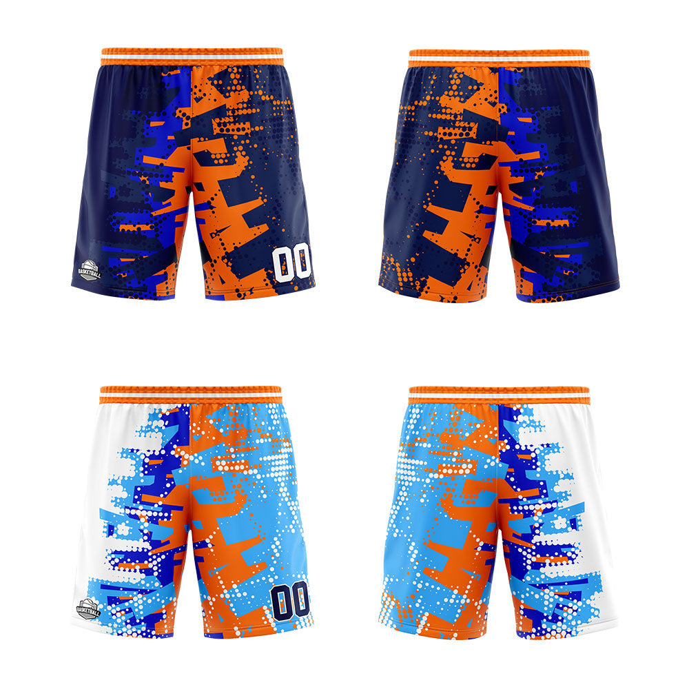 Custom Reversible Basketball Suit for Adults and Kids Personalized Jersey Royal&Orange enthsush
