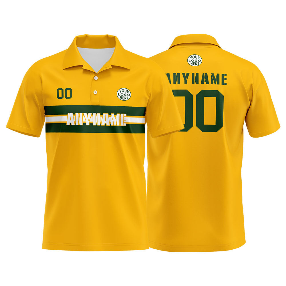 Custom Football Polo Shirts  for Men, Women, and Kids Add Your Unique Logo&Text&Number Green Bay enthsush