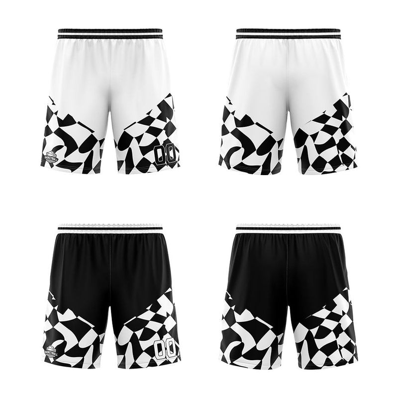 Custom Reversible Basketball Suit for Adults and Kids Personalized Jersey White&Black