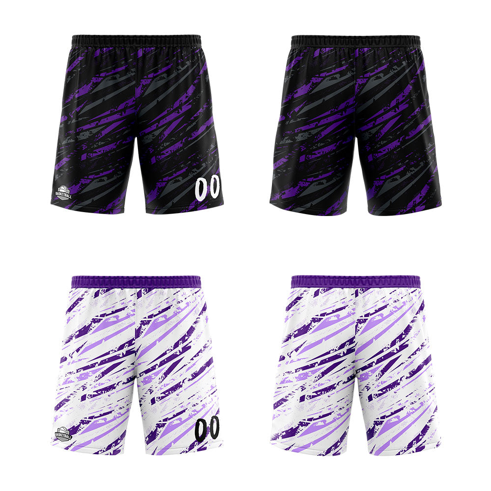 Custom Reversible Basketball Suit for Adults and Kids Personalized Jersey Damage-Purple enthsush