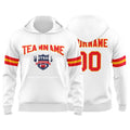 Custom Sweatshirt Hoodie For Men Women Girl Boy Print Your Logo Name Number White&Red&Yellow enthsush