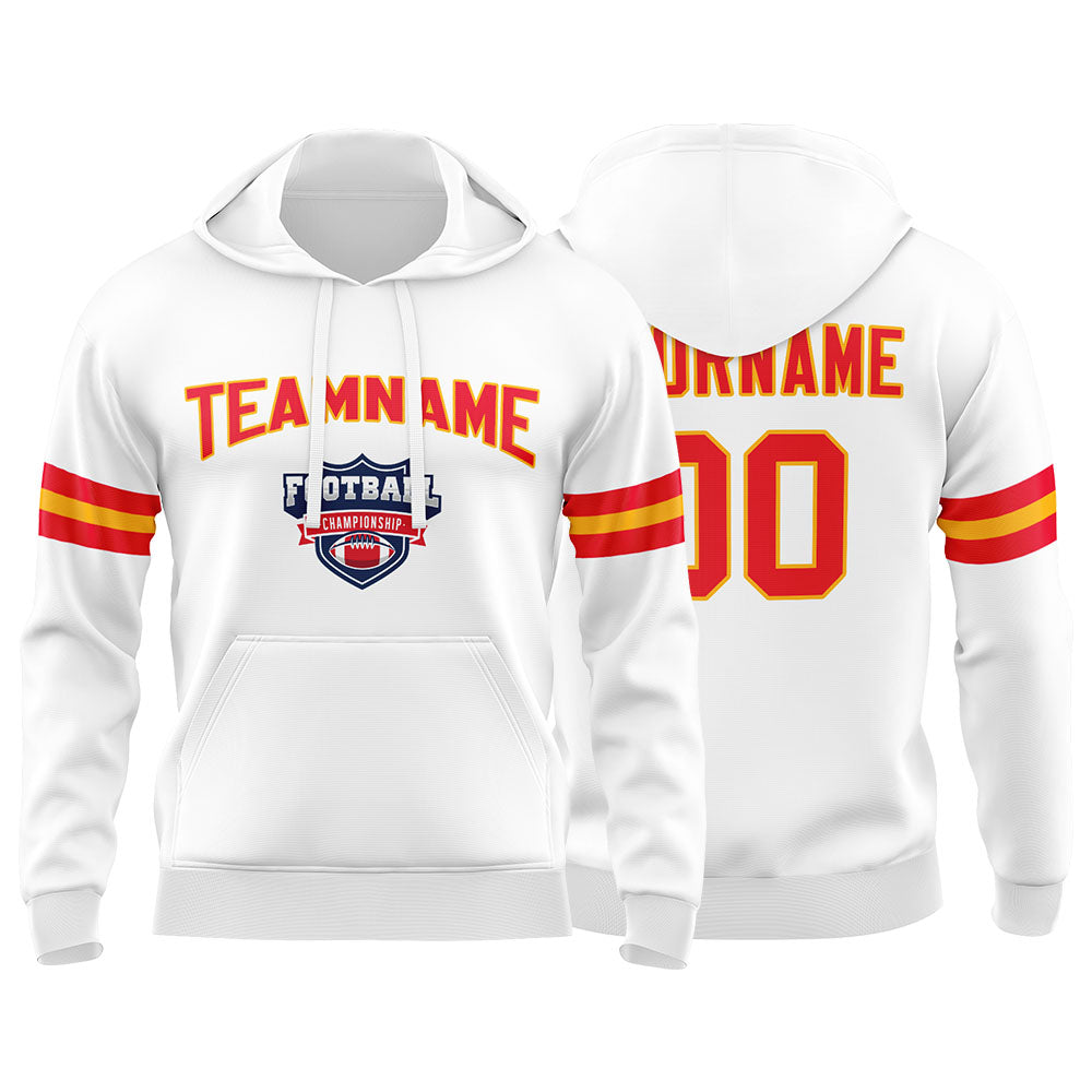 Custom Sweatshirt Hoodie For Men Women Girl Boy Print Your Logo Name Number White&Red&Yellow enthsush