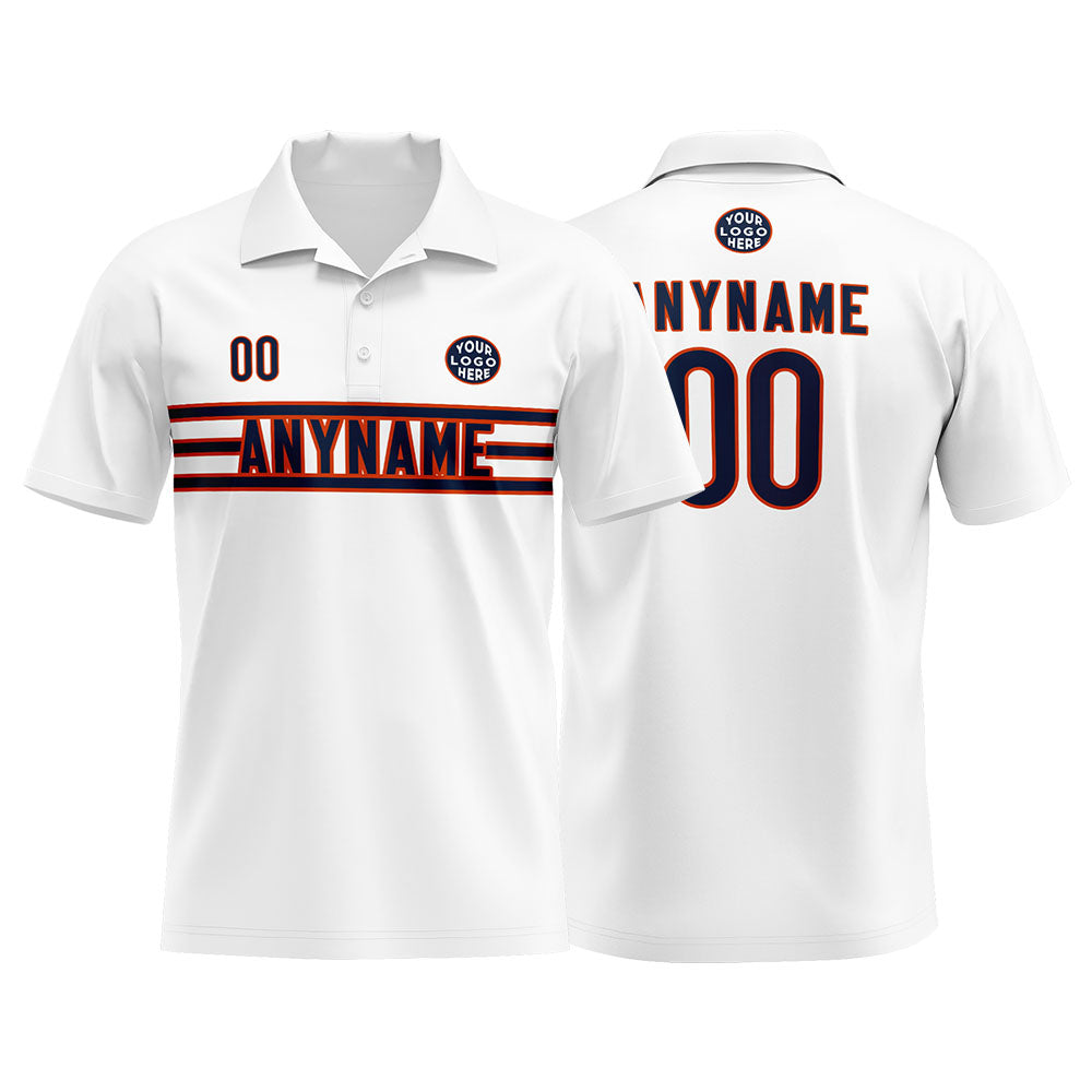 Custom Football Polo Shirts  for Men, Women, and Kids Add Your Unique Logo&Text&Number Chicago enthsush