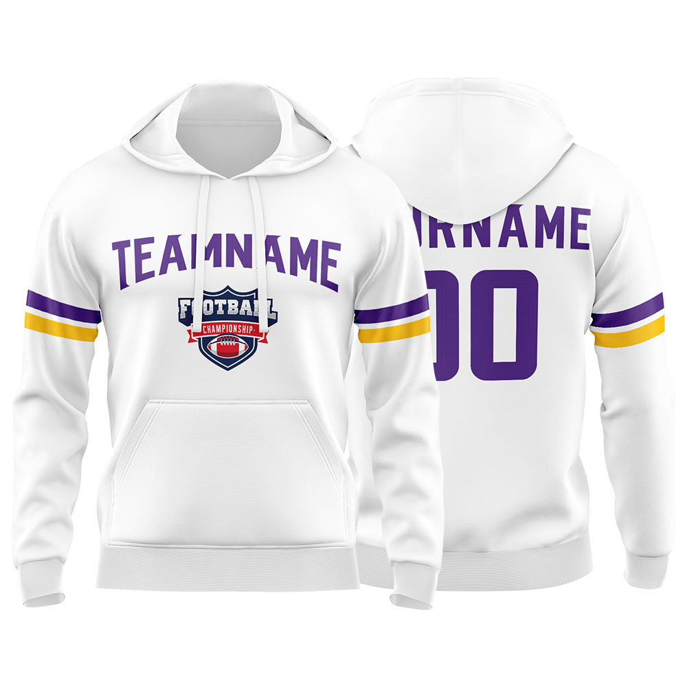 Custom Sweatshirt Hoodie For Men Women Girl Boy Print Your Logo Name Number White&Purple&Yellow enthsush